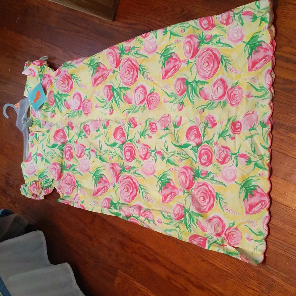 Haley and the Hound Floral Dress with Scalloped bottom